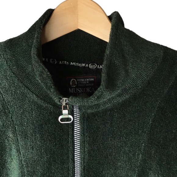 Vintage Muskoka Lakes Plush Pullover Popover Quarter Zip Green Teddy XXL - Picture 3 of 9